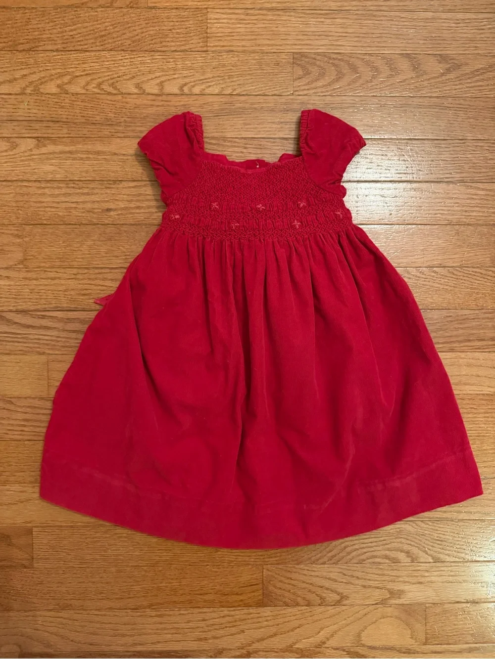 Ralph Lauren Vintage Fine Corduroy Smocked Holiday Dress